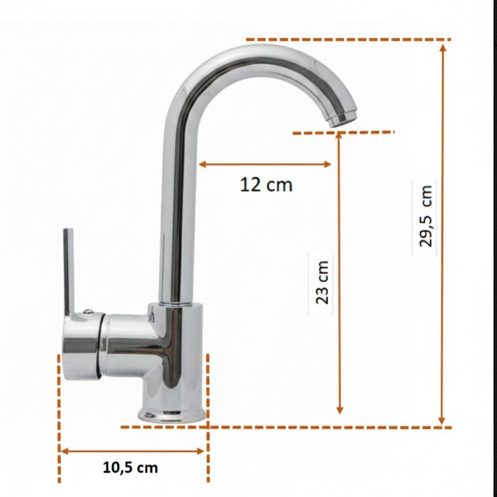 Nuss Safir Kuğu Lavabo  Bataryası-Parlak Krom-N 9602