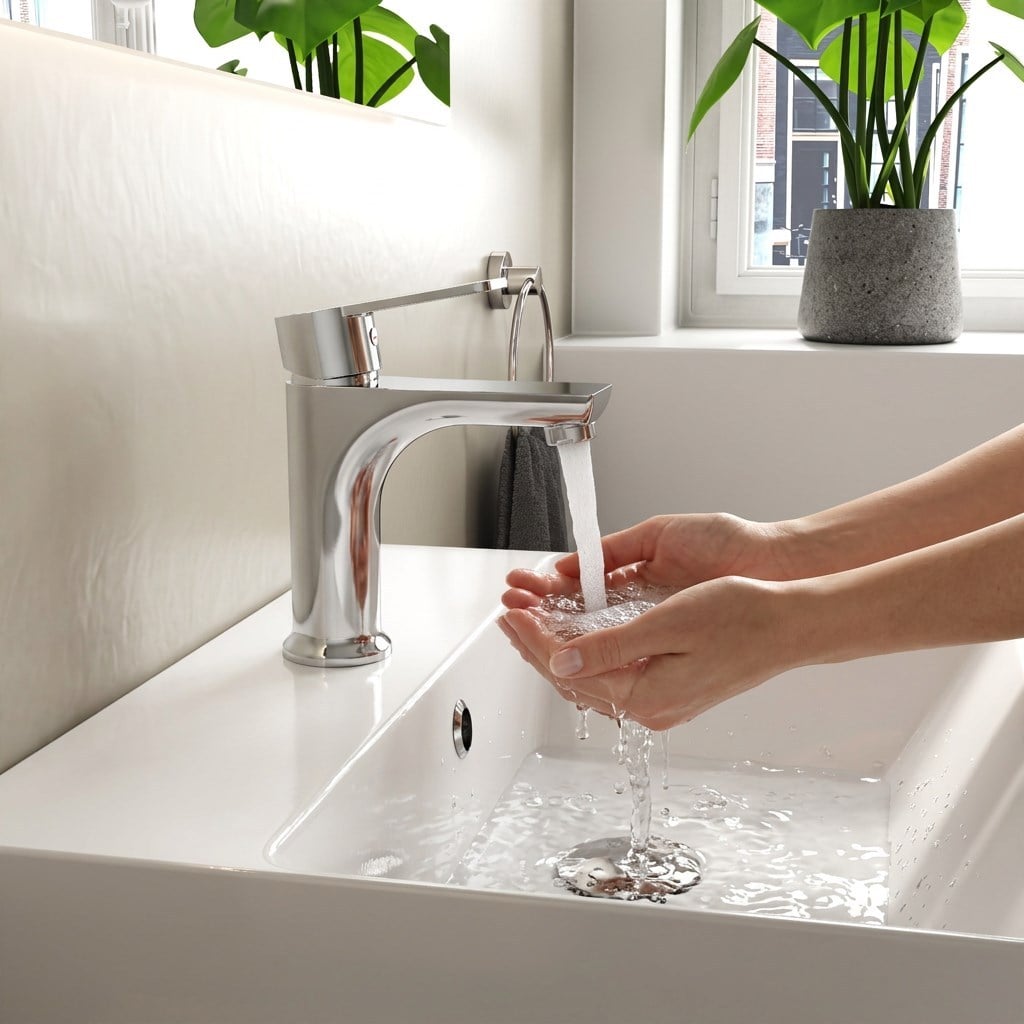 Nuss Velis Lavabo Bataryası Parlak Krom Tek Kollu Banyo Armatürü,N-8501