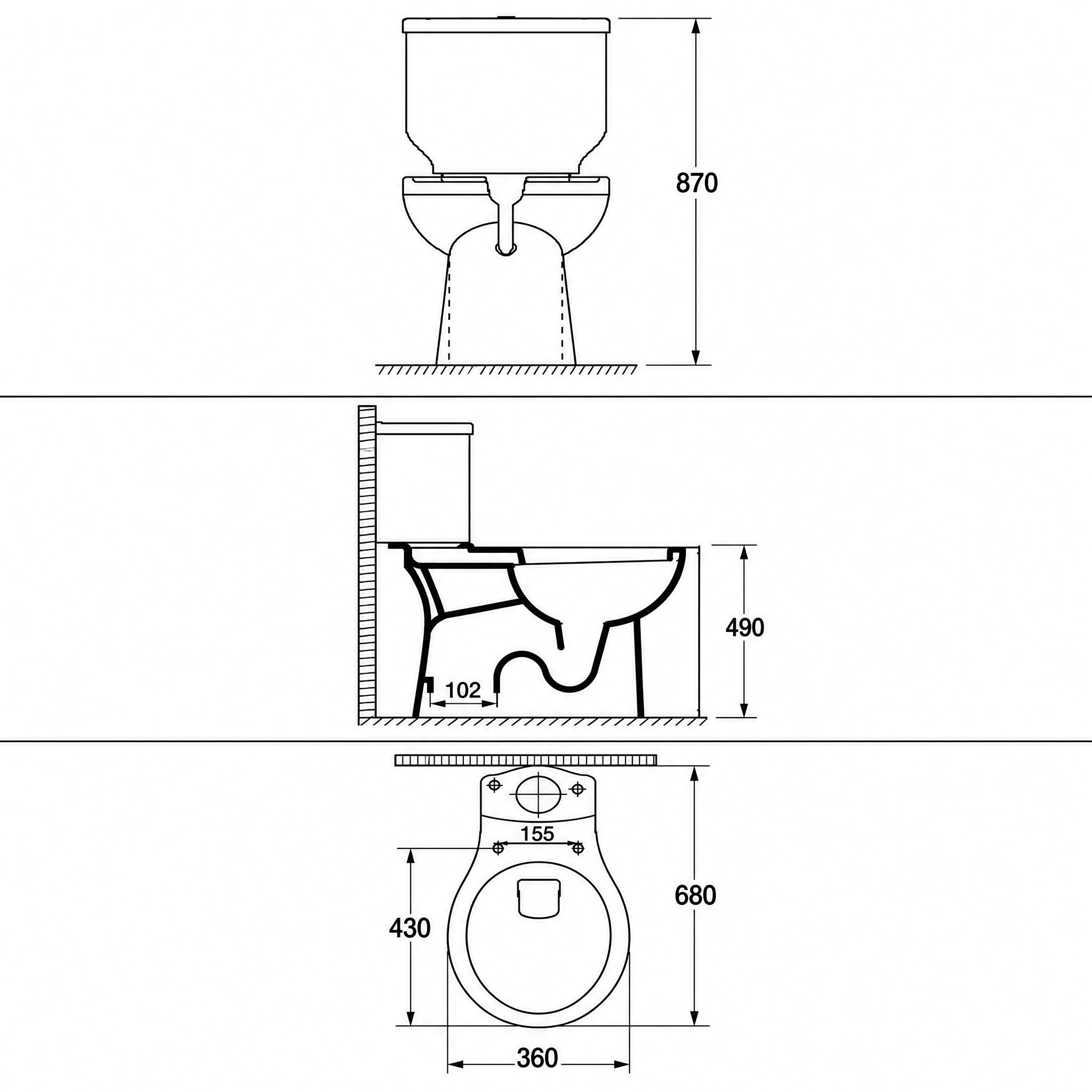 Quarter Bath Care Bedensel Engelli Klozet Alttan Çıkışlı delikli+Rezervuar,PP Yavaş kapanan Kapak & Çift basmalı İç takım Dahil, Beyaz|QRS.36.07.03.04