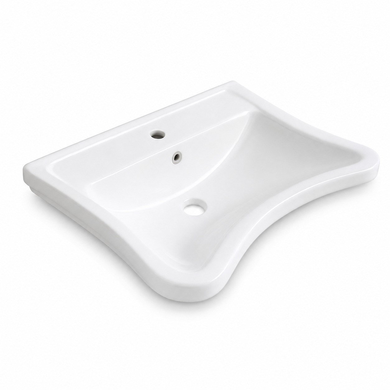 Quarter Bath Engelli Lavabo 50x60 cm – Duvara Asma Seramik Lavabo – Tekerlekli Sandalye Uyumlu – Parlak Beyaz | 70SD20060