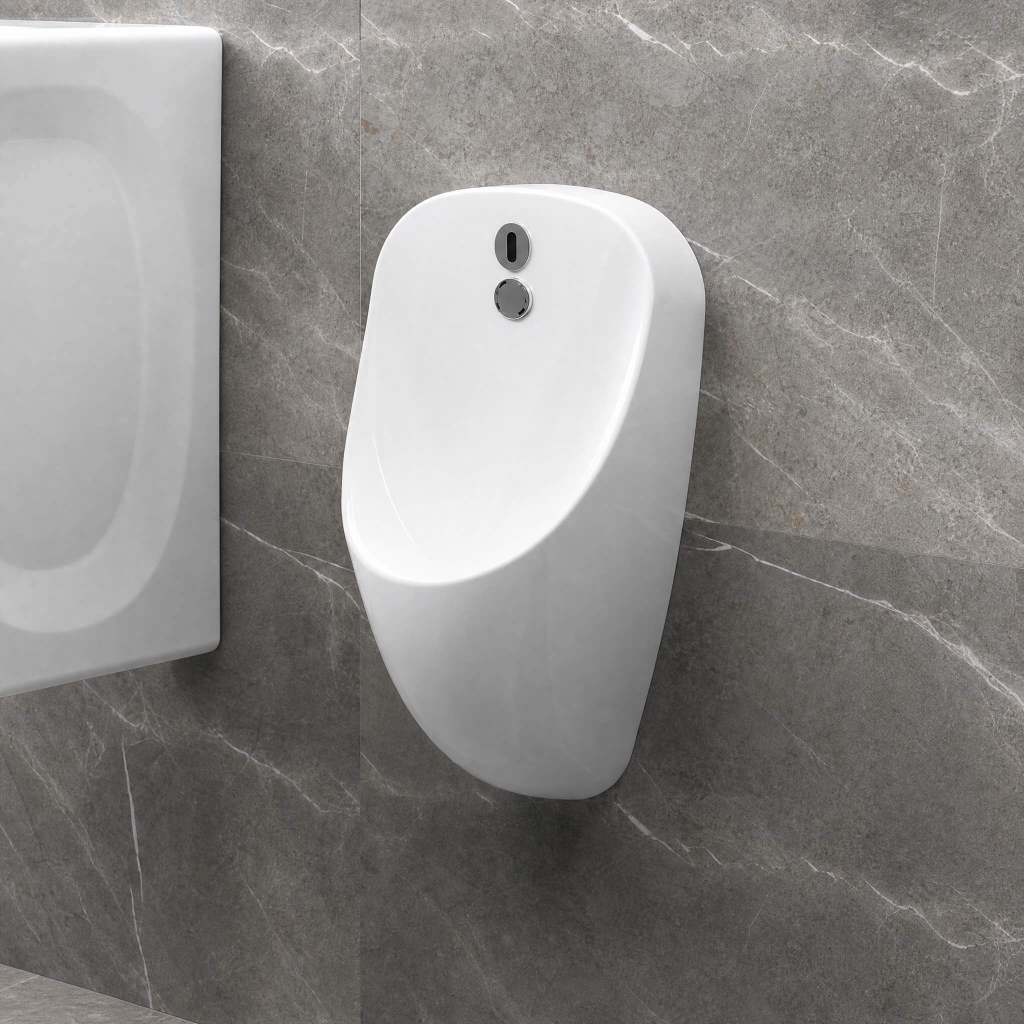 Quarter Bath Sensörlü Pisuar – Kanalsız Entegre Seramik Pisuar – Parlak Beyaz – Gizli Gi | 70SP50002