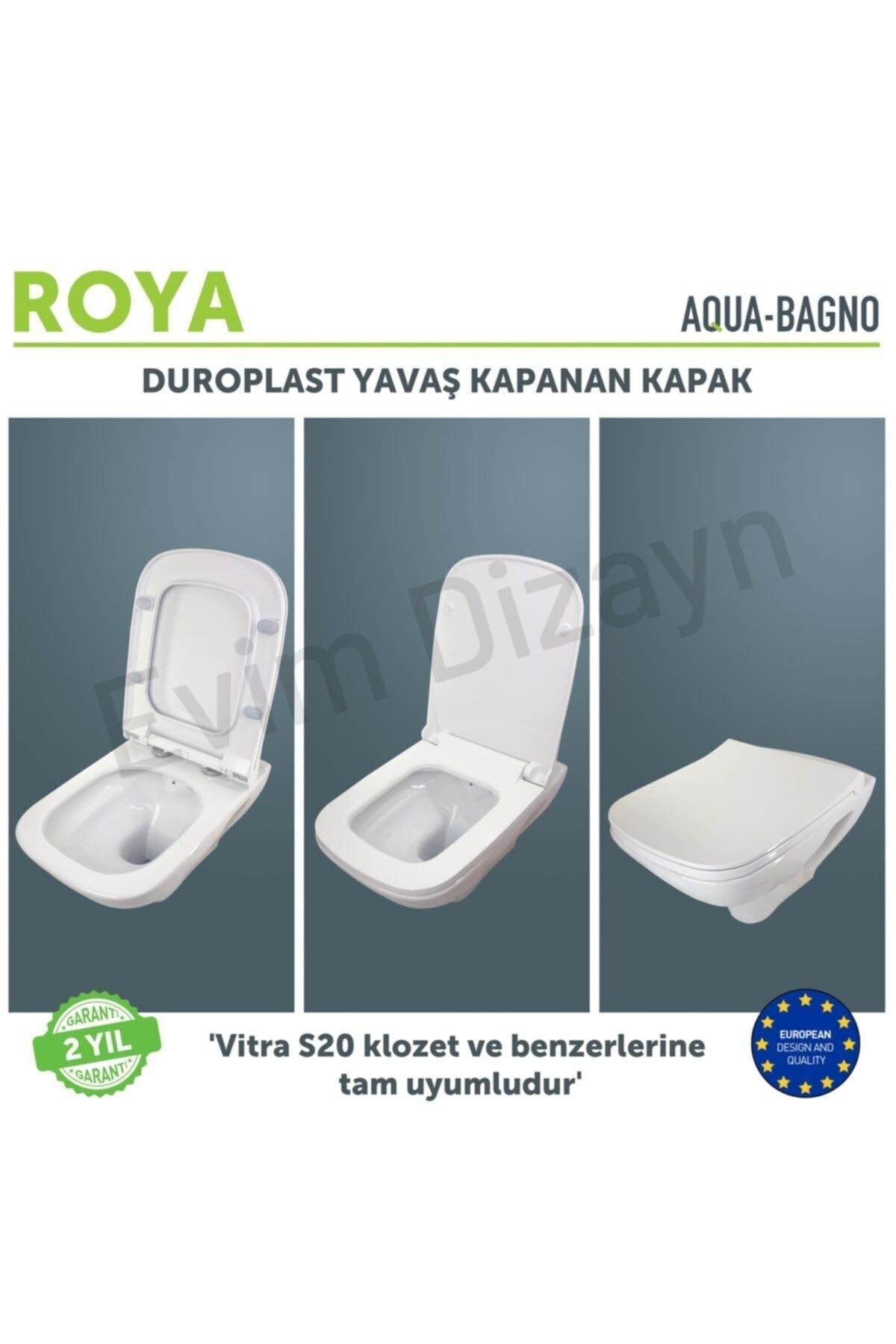 Roya Yavaş Kapanan Klozet Kapağı – Duroplast – Beyaz | 90.99.50.40