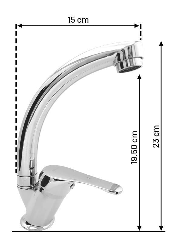 Spring Basic Kuğu Lavabo Bataryası - Aç Kapa 40 Lık Kartuş, Krom