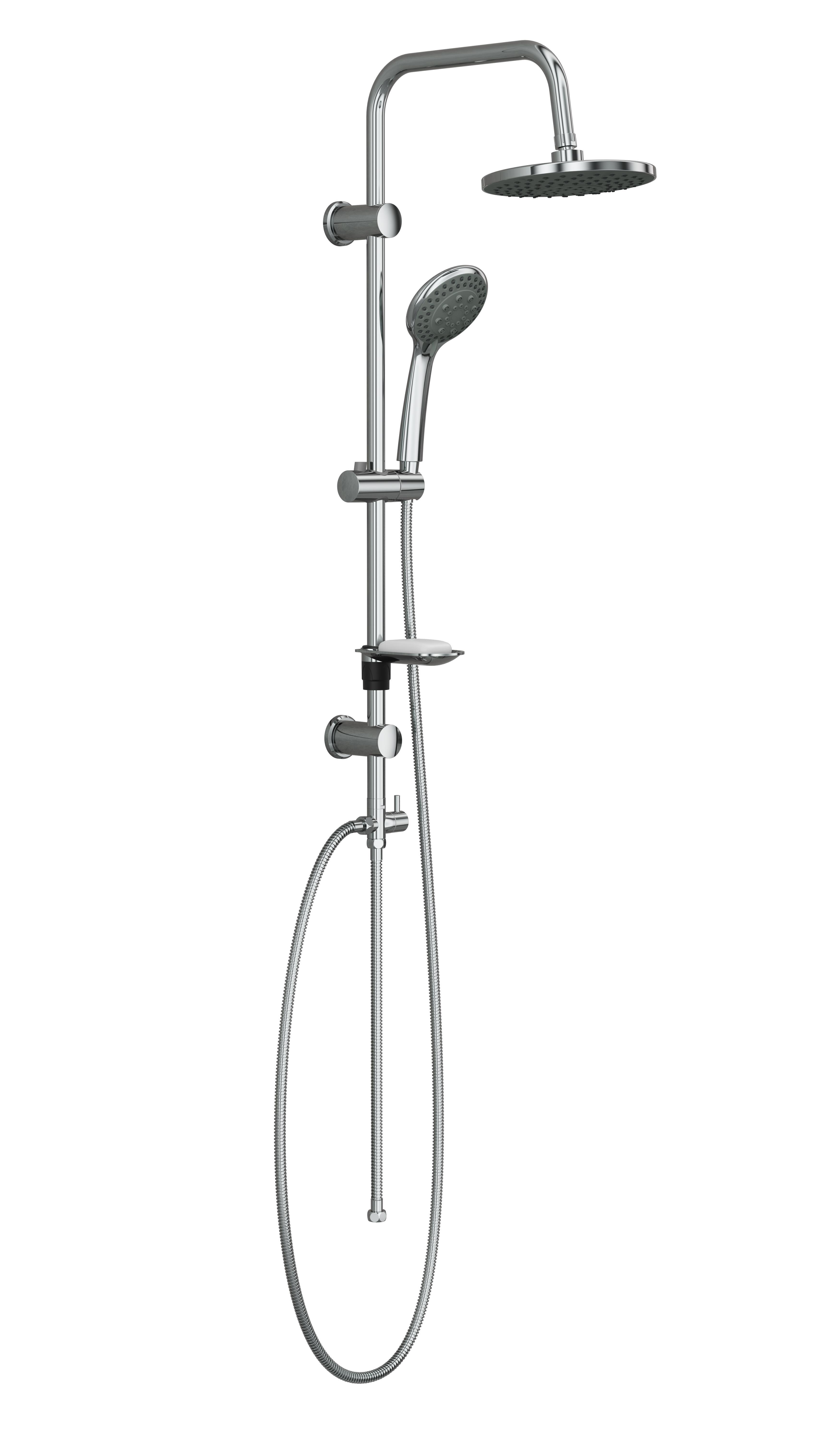 Spring Basic  Tepe Robot Duşu Seti , Parlak Krom