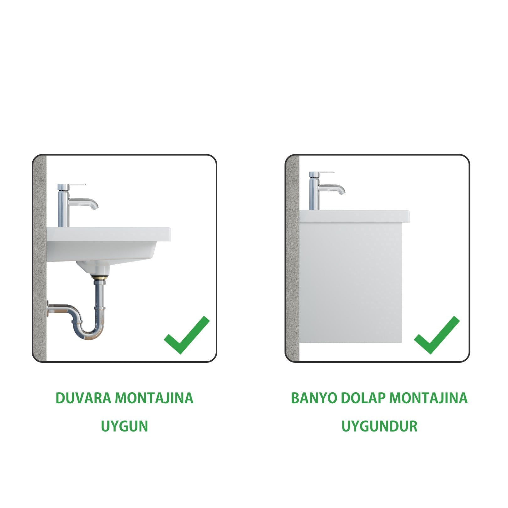 Turkuaz Frame Lavabo 60 x 45  cm.beyaz | VB015H82U00