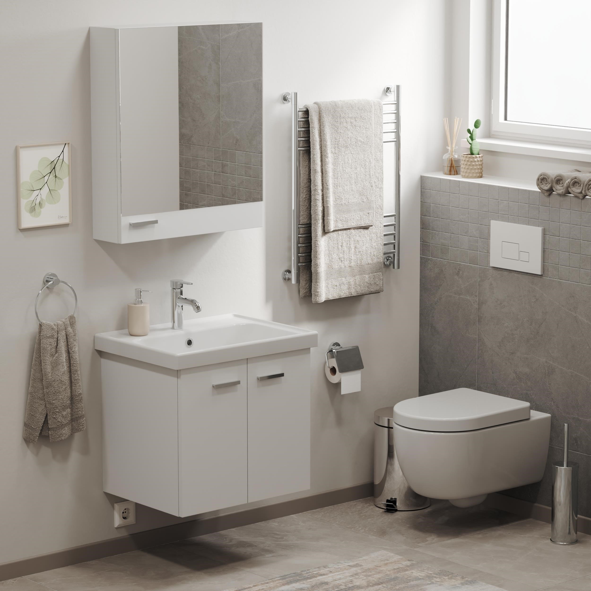 Turkuaz Frame Lavabo 65x45 cm Beyaz | VB015J32U00