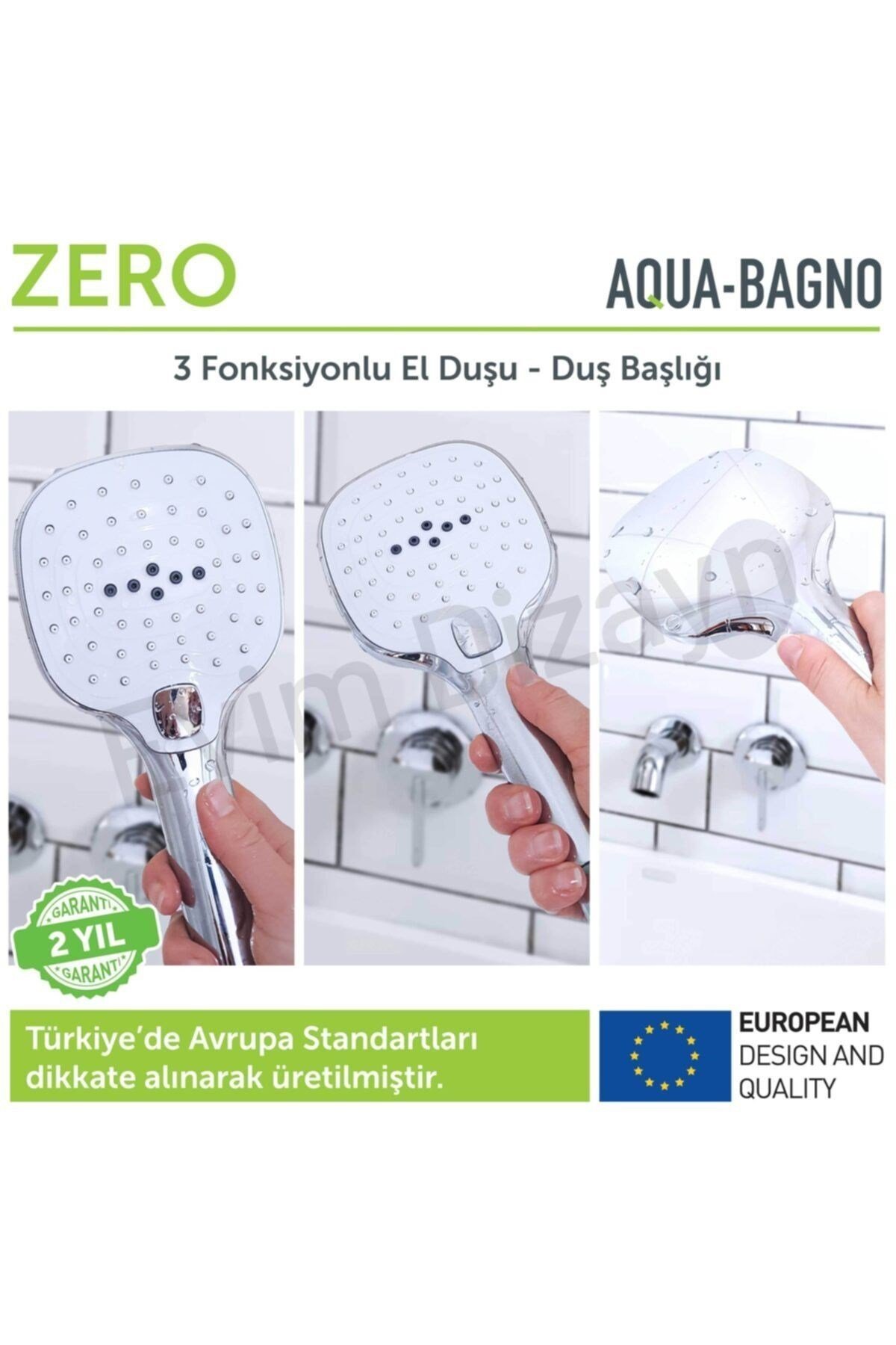 Zero El Duşu - Duş Başlığı - 3 Fonksiyonlu | 90.25.25.03