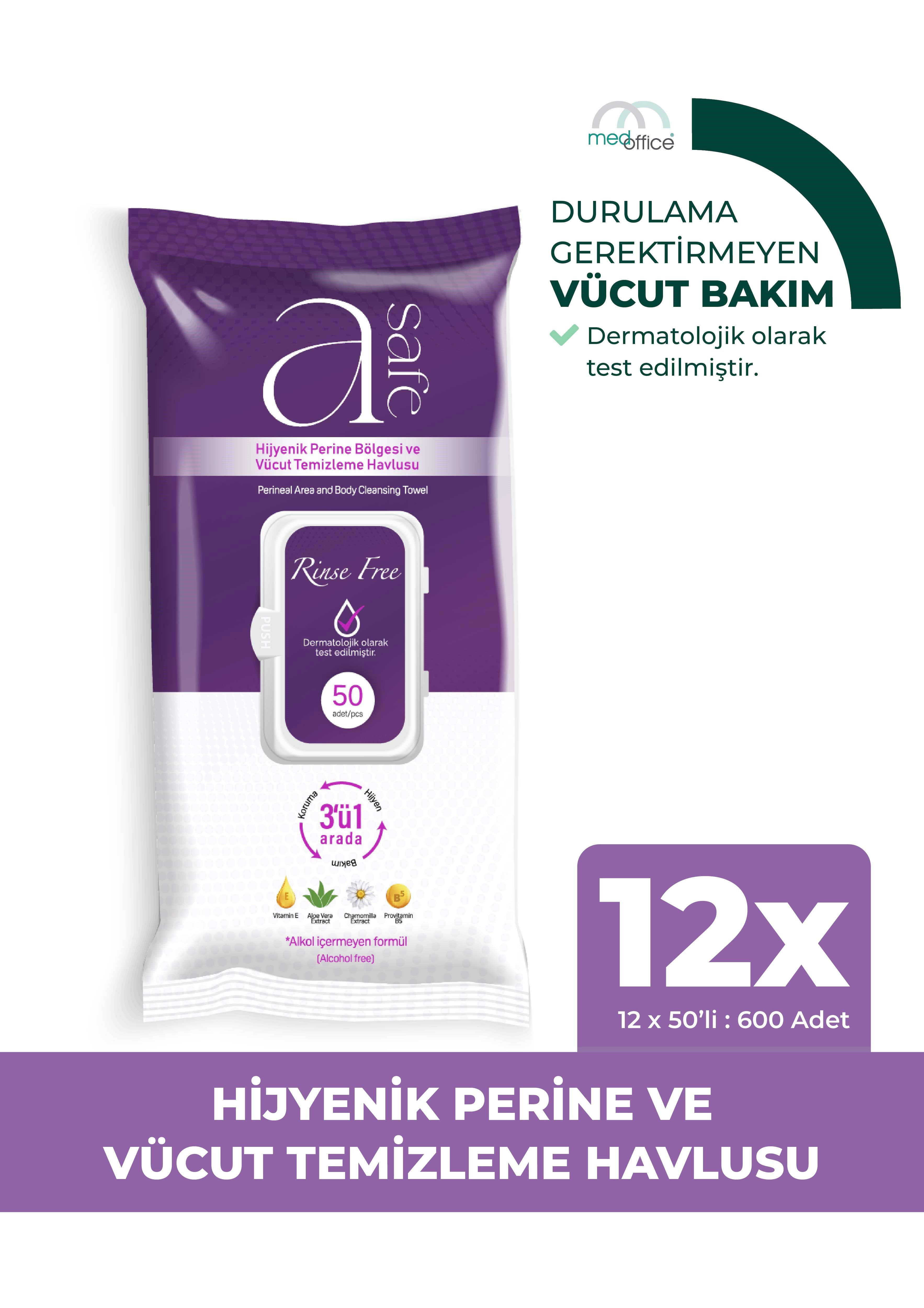 A-Safe Hijyenik Perine Ve Vücut Temizleme Havlusu x12 adet