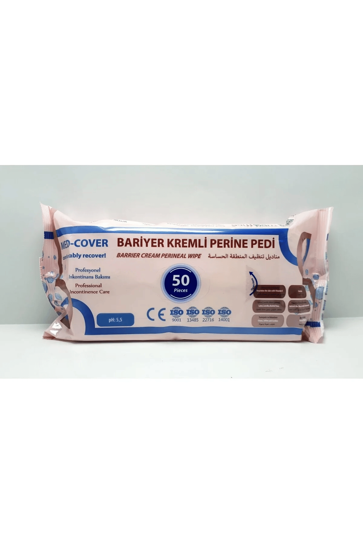 MED-COVER Bariyer Kremli Perine Bölgesi Temizleme Pedi/mendili 50'li - 12 Adet