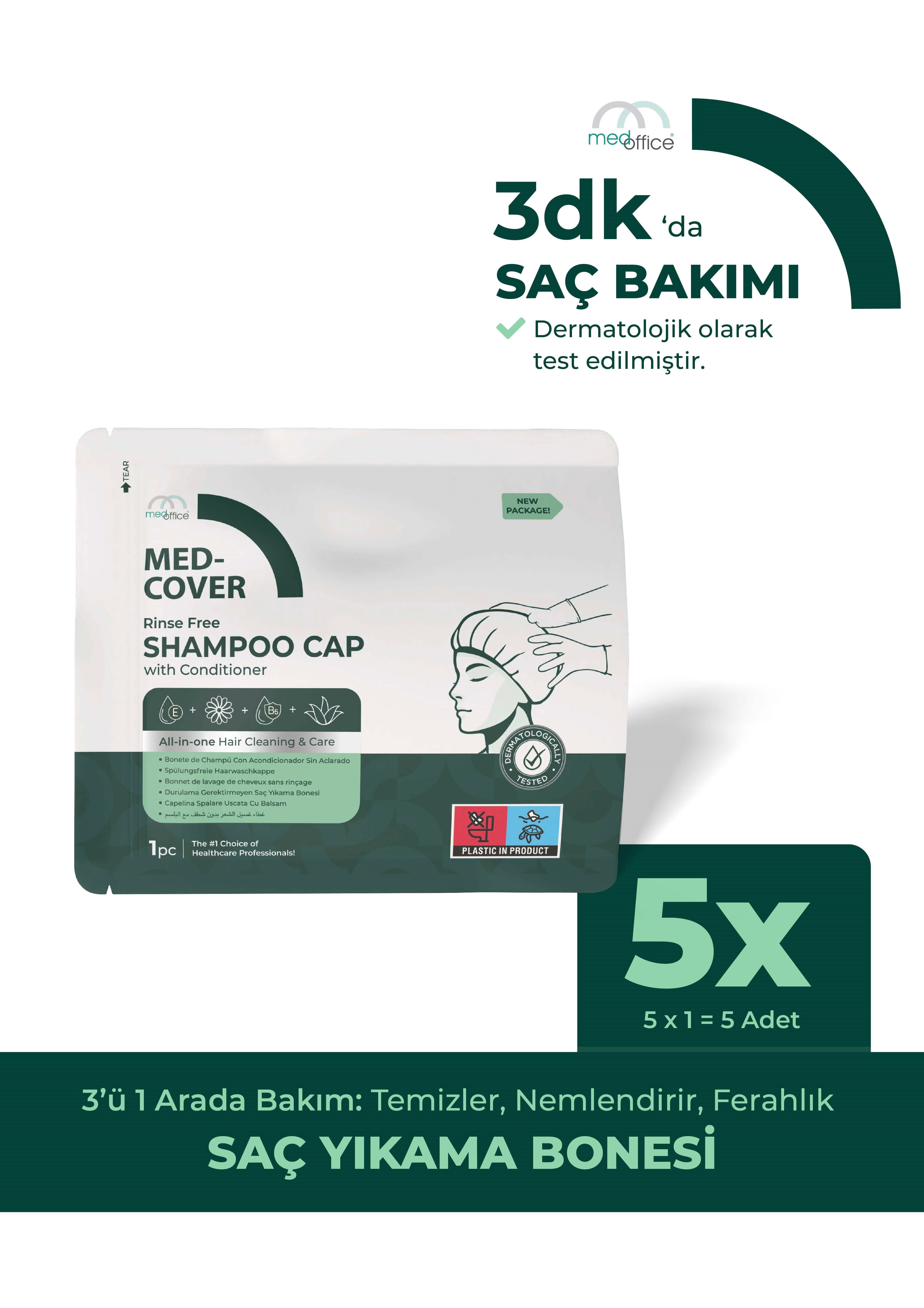 Med-Cover Saç Yıkama Bonesi x 5 adet