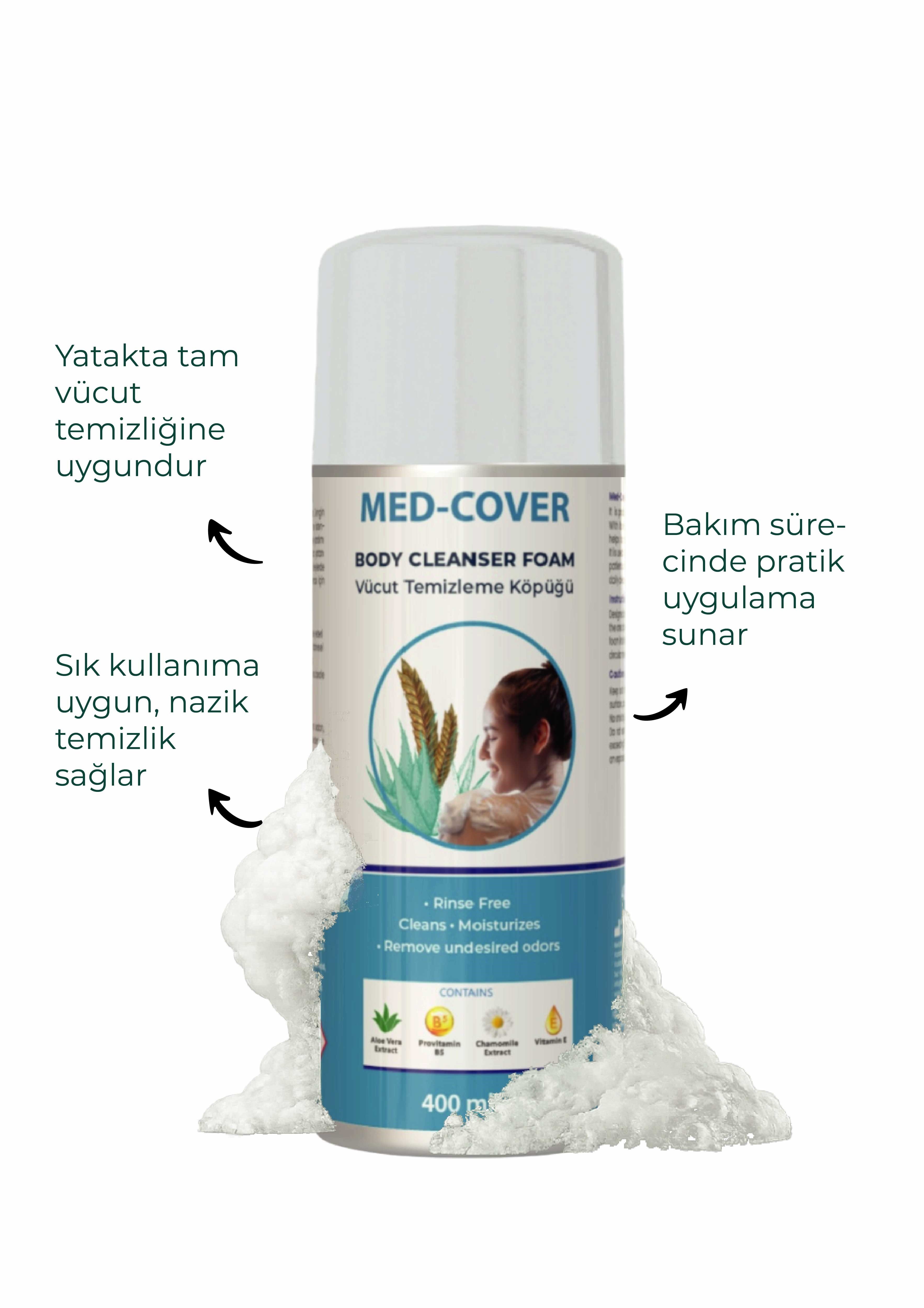 MED-COVER Vücut Temizleme Köpüğü Aerosol 400 ml