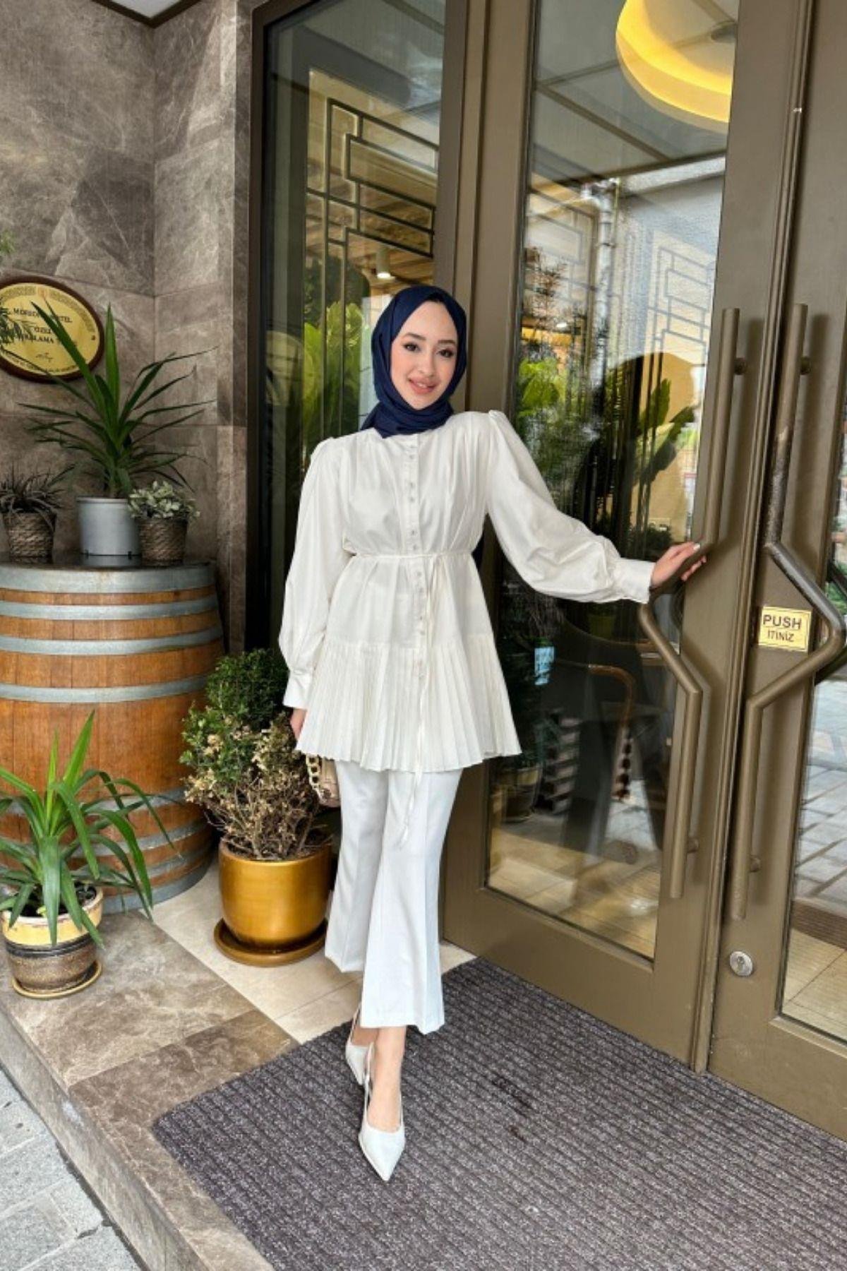 Piliseli Gömlek Tunik - Şık Ve Modern