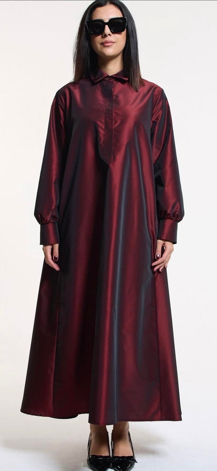 Cherry Tafta Elbise | Bordo 🍒 