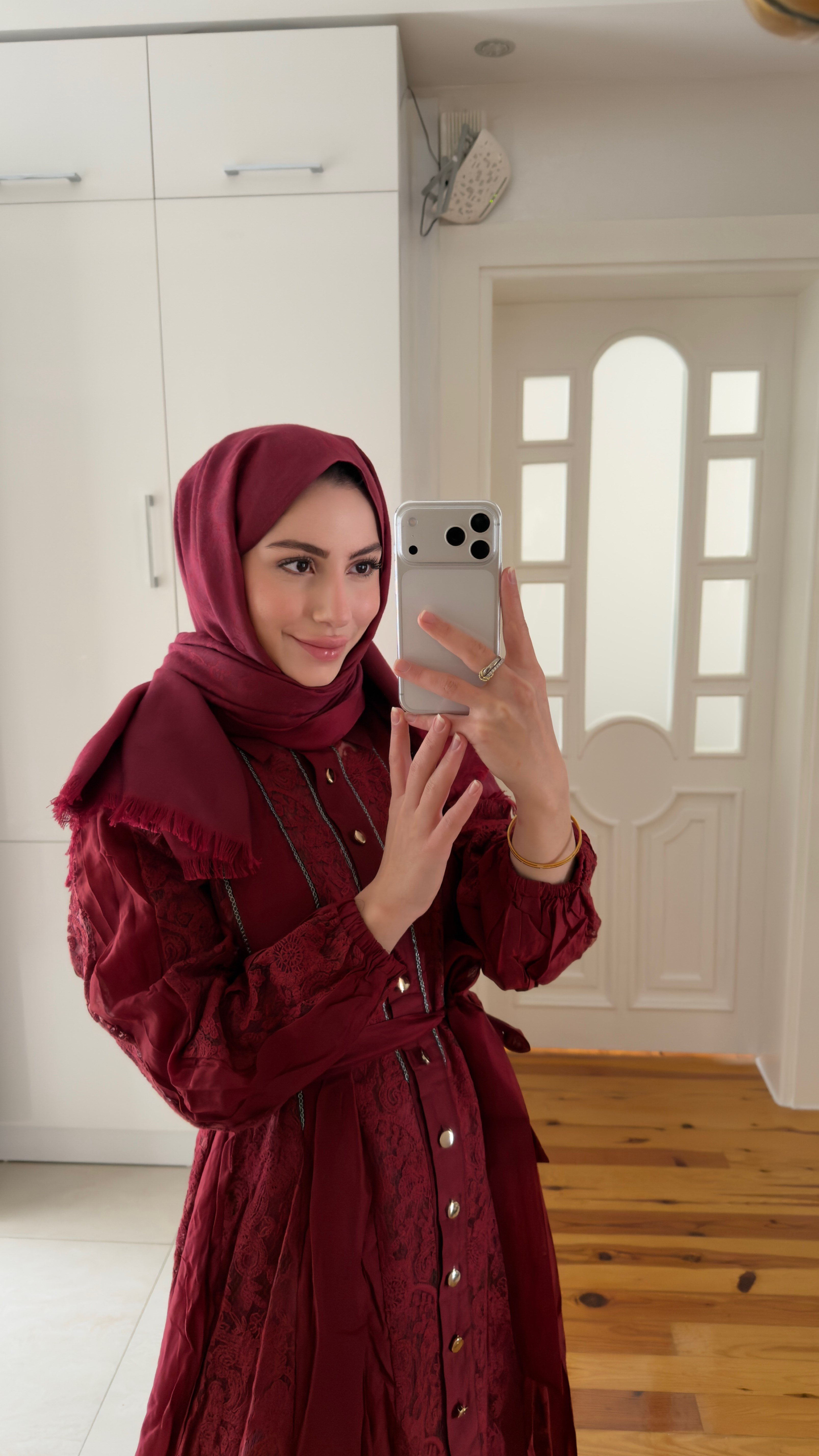 İthal Cherry Elbise I Bordo 