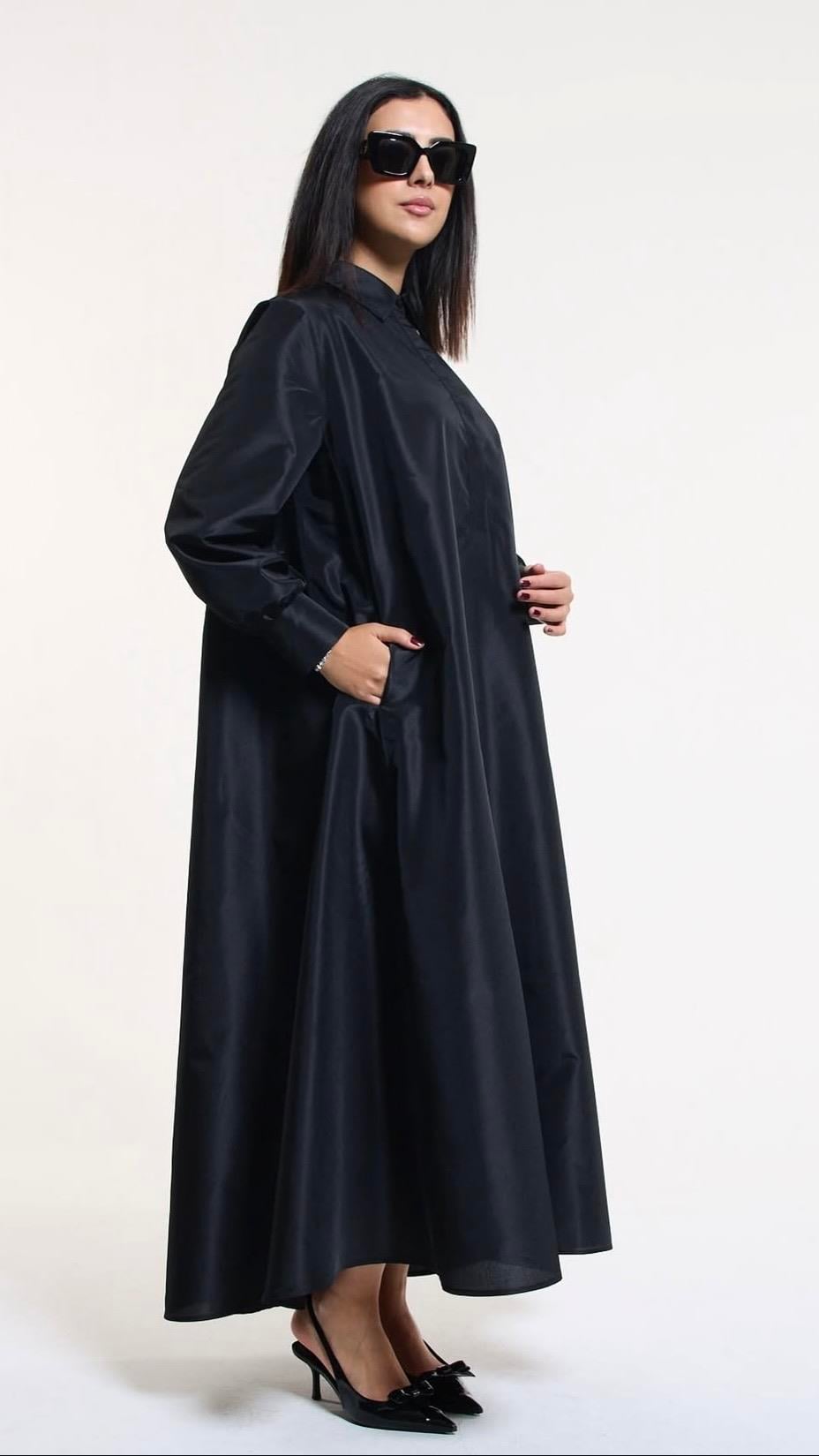 Noir Tafta Elbise | Siyah 🖤