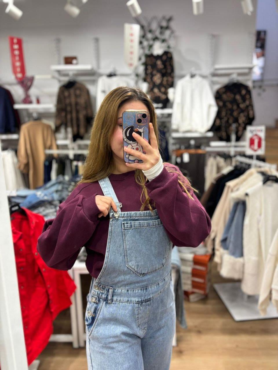 Denim Basic Salopet Tulum