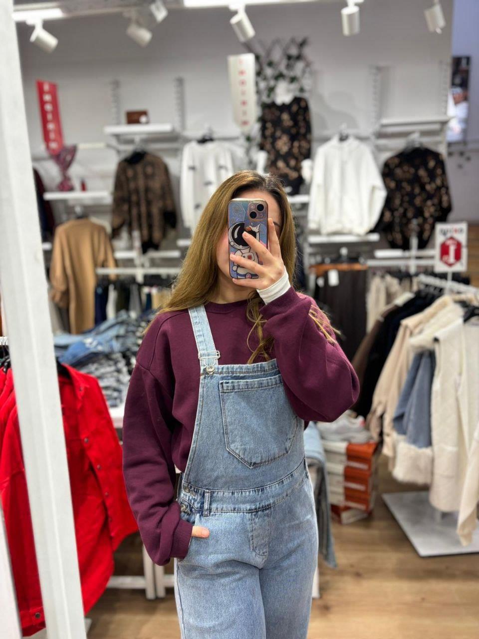 Denim Basic Salopet Tulum