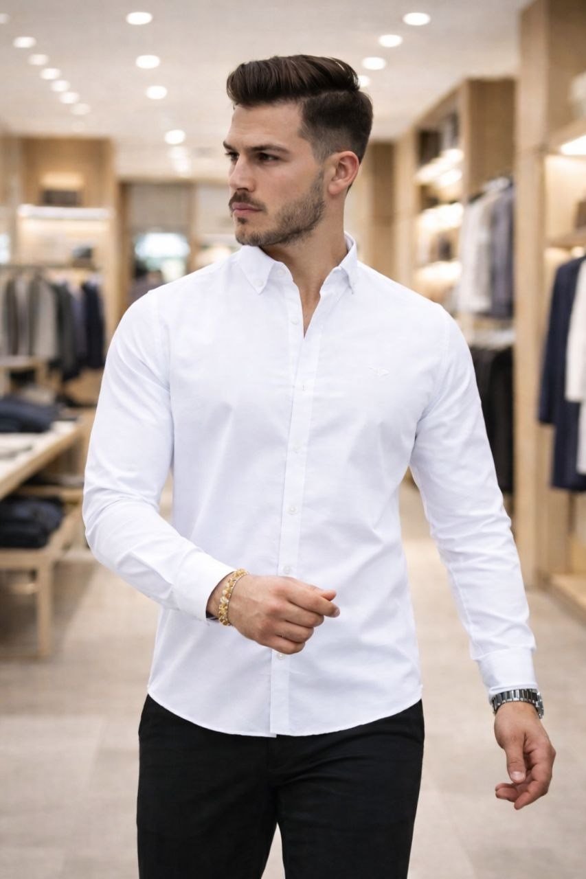Modern Fit Klasik Beyaz Gömlek