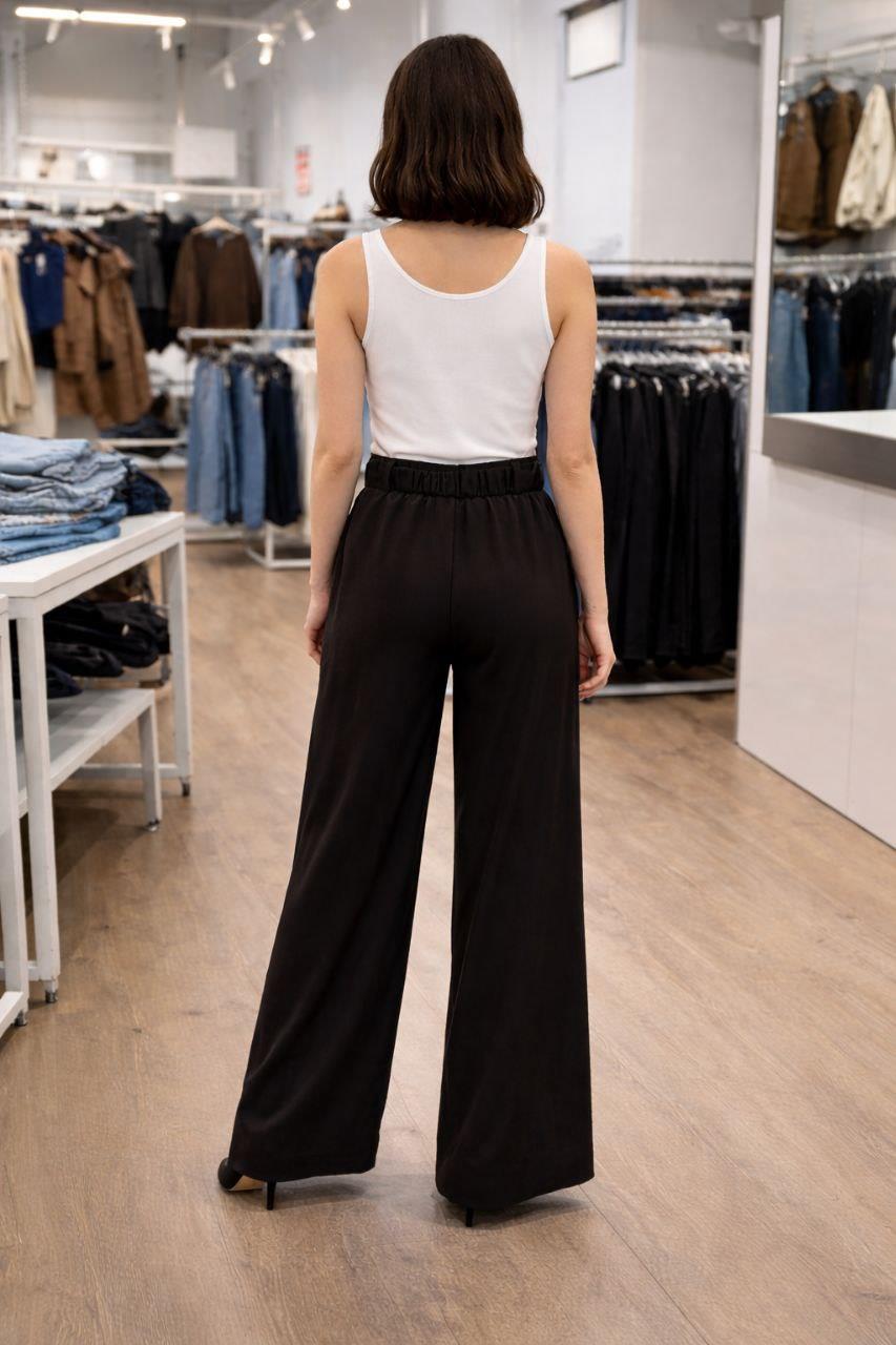 Yüksek Bel Kuşaklı Wide Leg Pantolon