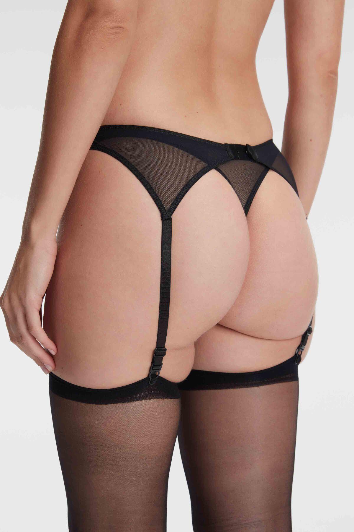 Aria's Closet Dantelli Jartiyer String ve Çorap 3'lü Takım