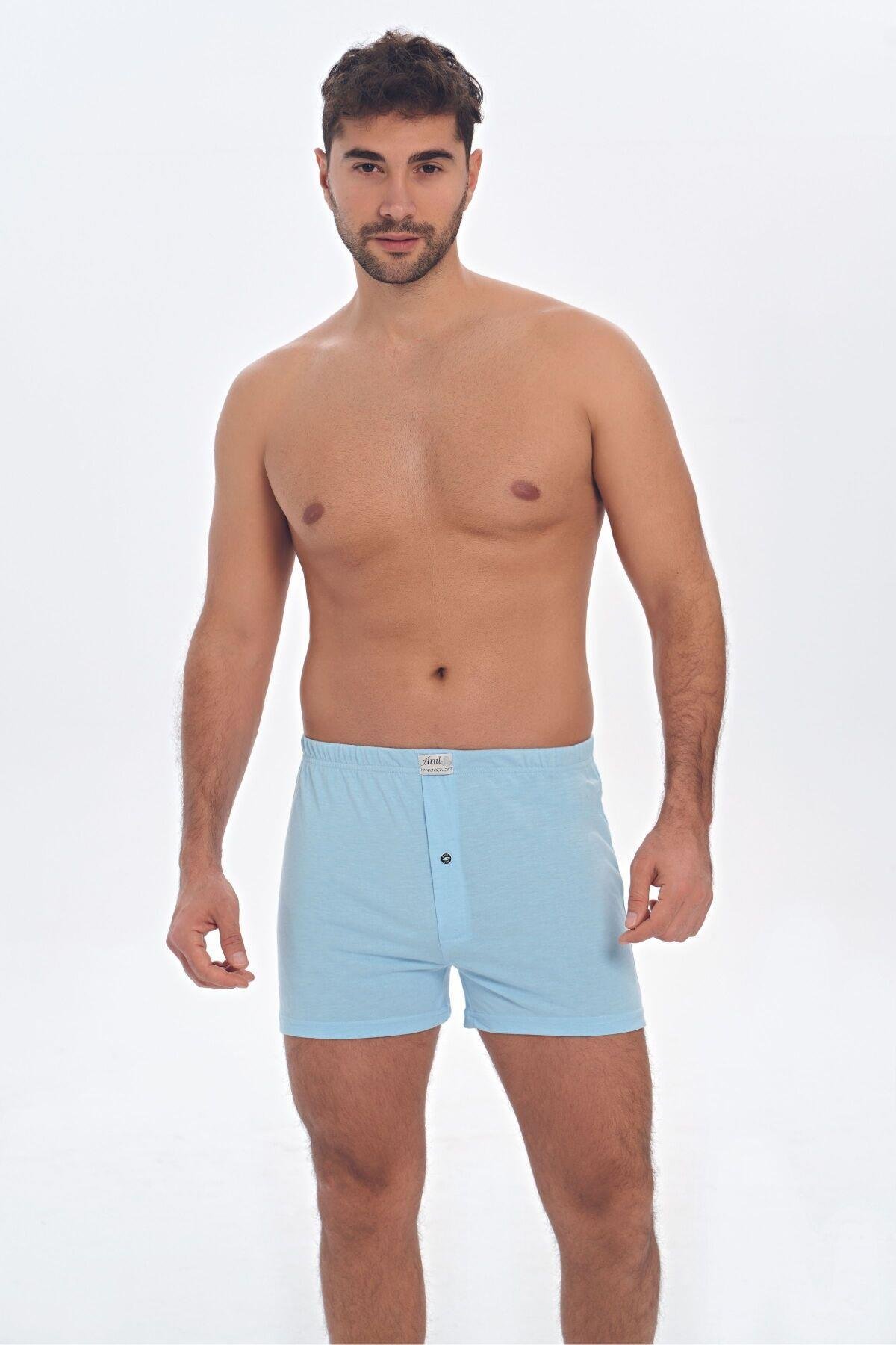 Aria's Closet Erkek Pamuklu Önden Düğmeli Klasik Bokser