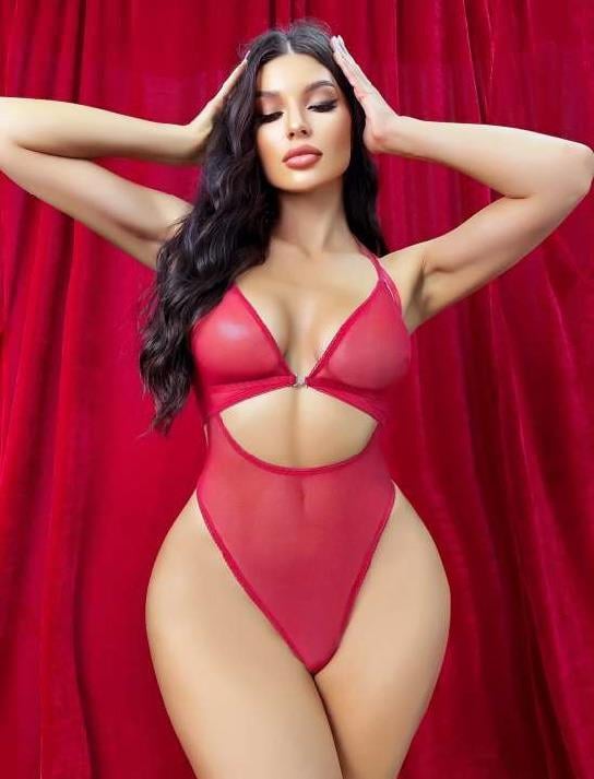 Aria's Closet Kırmızı Transparan Fantezi Babydoll
