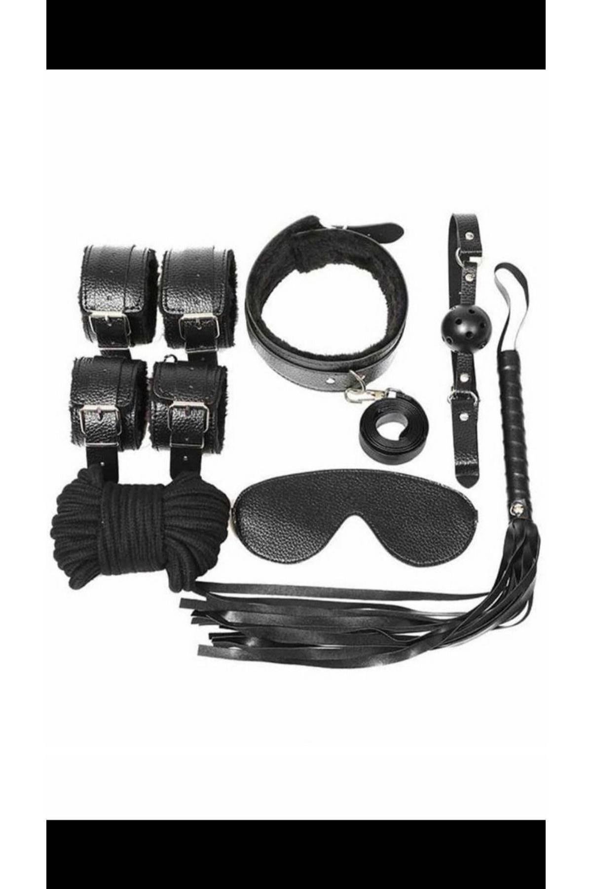 Aria's Closet Kol Bacak İp Maske Kelepce Ağız Topu Kople Deri Set