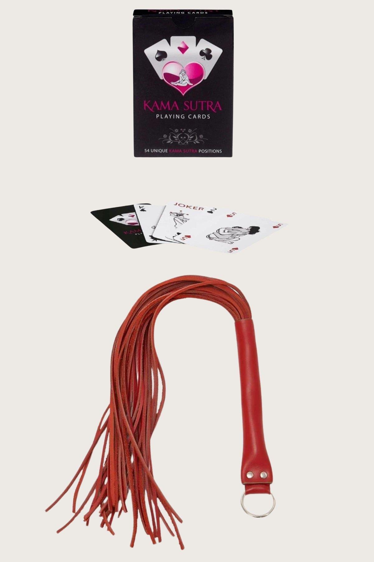 Aria's Closet Sexy Görselli Oyun Kartı Kama Sutra Kırmızı Kırbaç Set