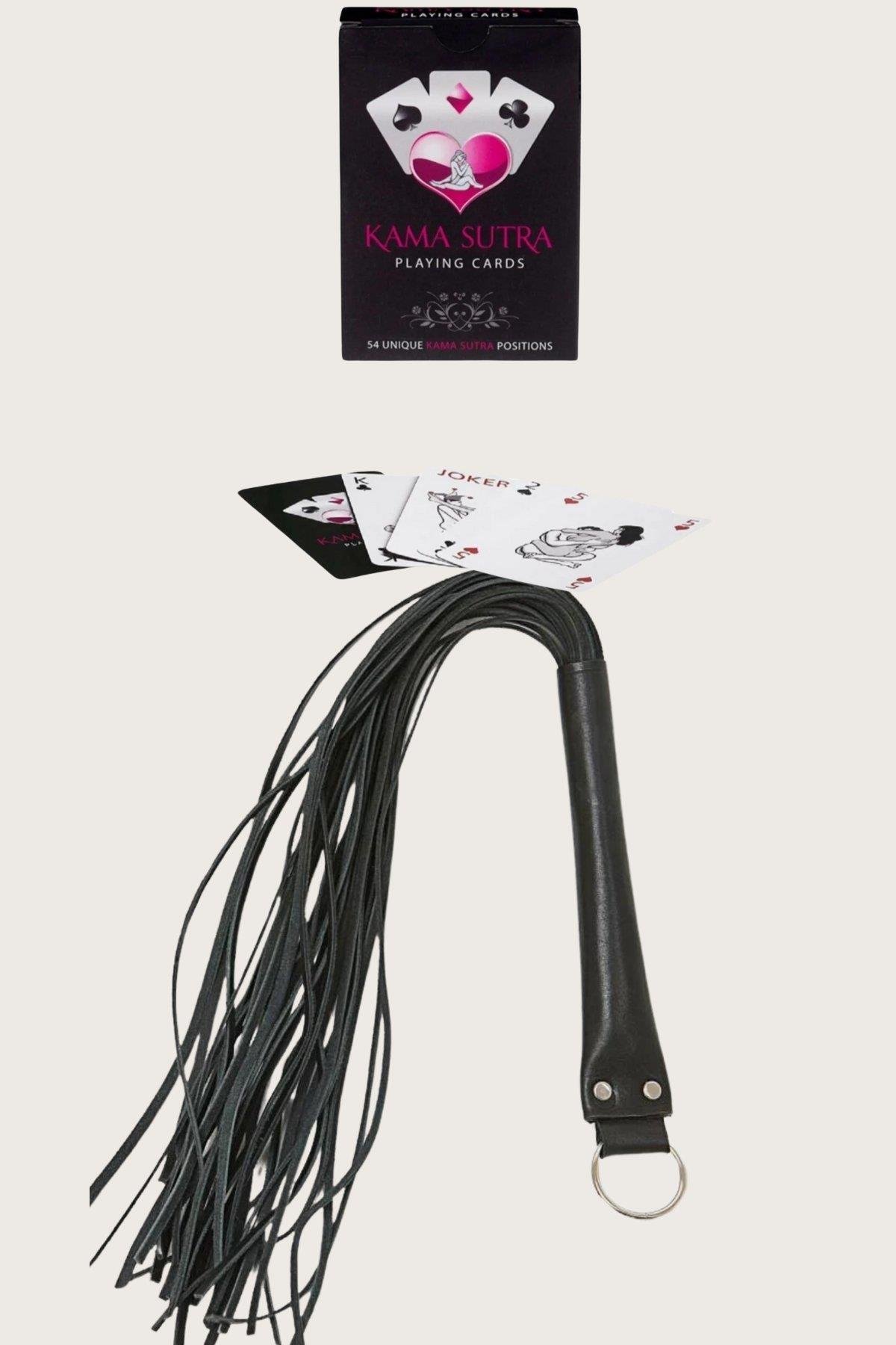 Aria's Closet Sexy Görselli Oyun Kartı Kama Sutra Siyah Kırbaç Set