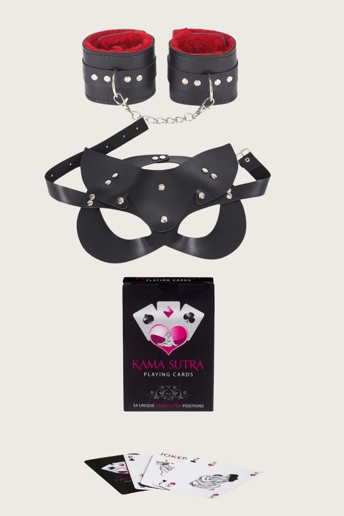Aria's Closet Sexy Görselli Oyun Kartı Kama Sutra  Kelepçe Maske Set