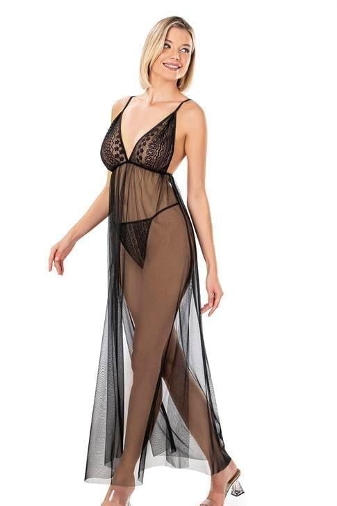 Aria's Closet Siyah Kısa Tül Gecelik