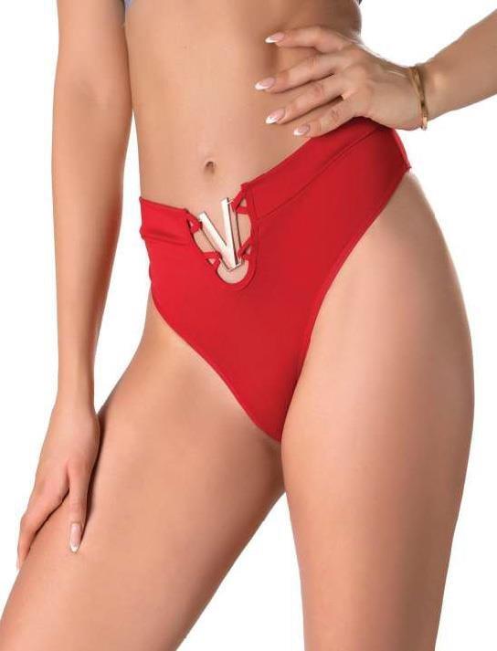 Aria's Closet V Metal Aksesuarlı Fantezi Kırmızı String Tanga