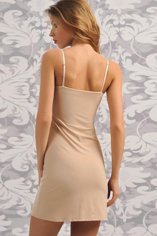 Mikropolyamid Kumaşlı Askıları Çıkabilen Straplez Kısa Elbise Altı Kombinezon