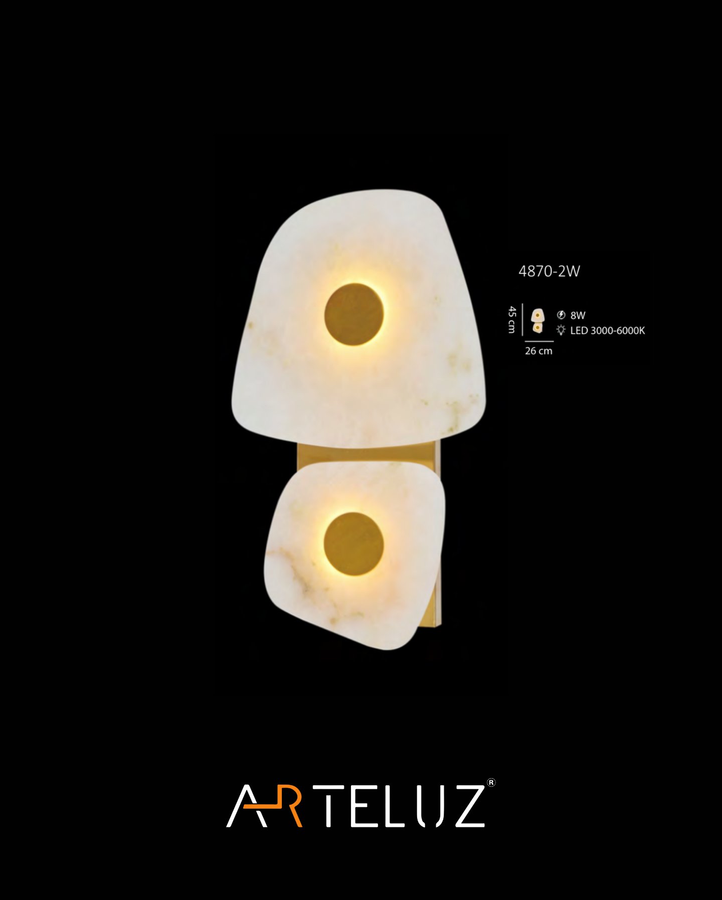 ASİMETRİK MERMER APLİK (45 CM)