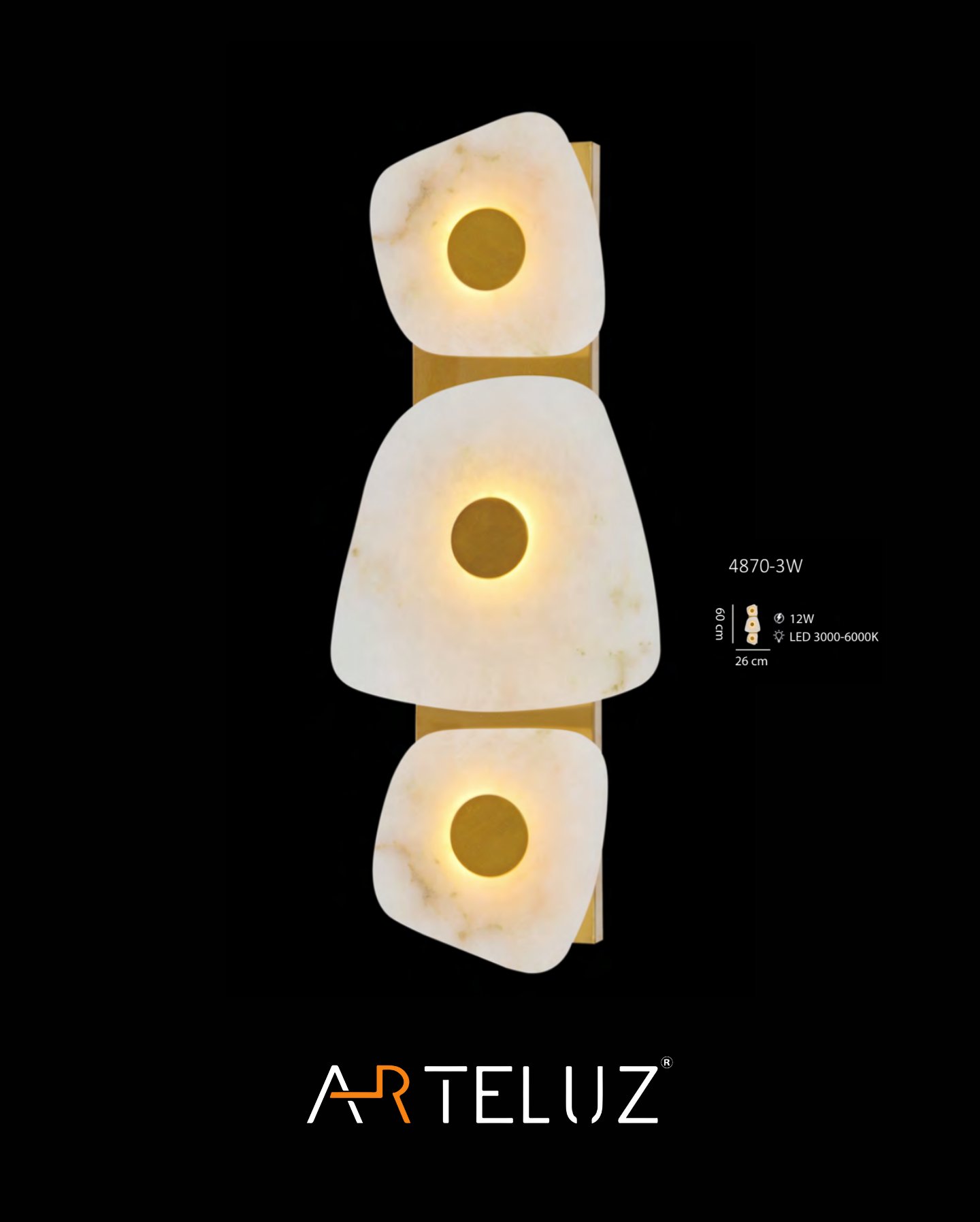ASİMETRİK MERMER APLİK (60 CM)