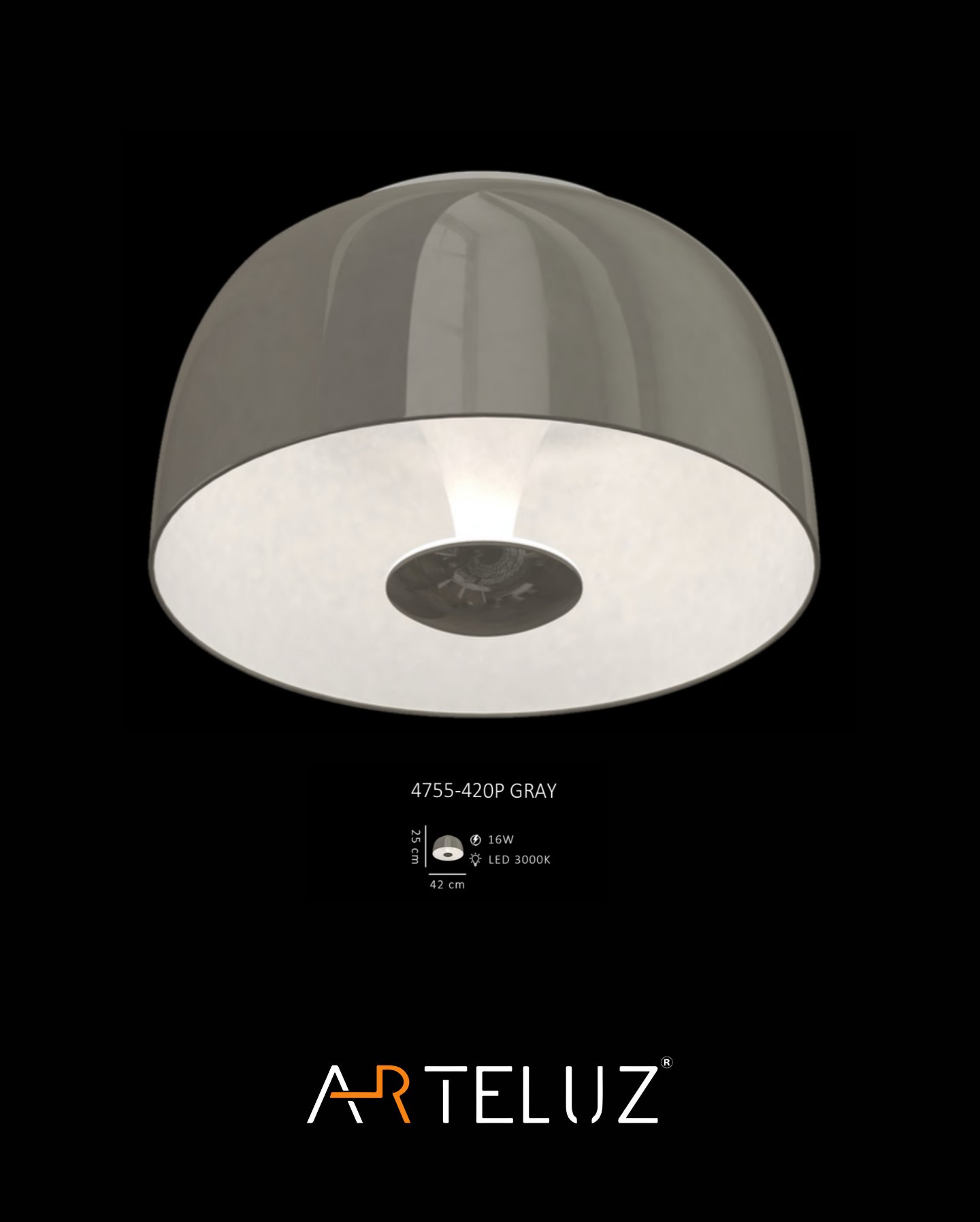 FANUS MODEL GRAY PLAFONYER AVİZE (42 CM)