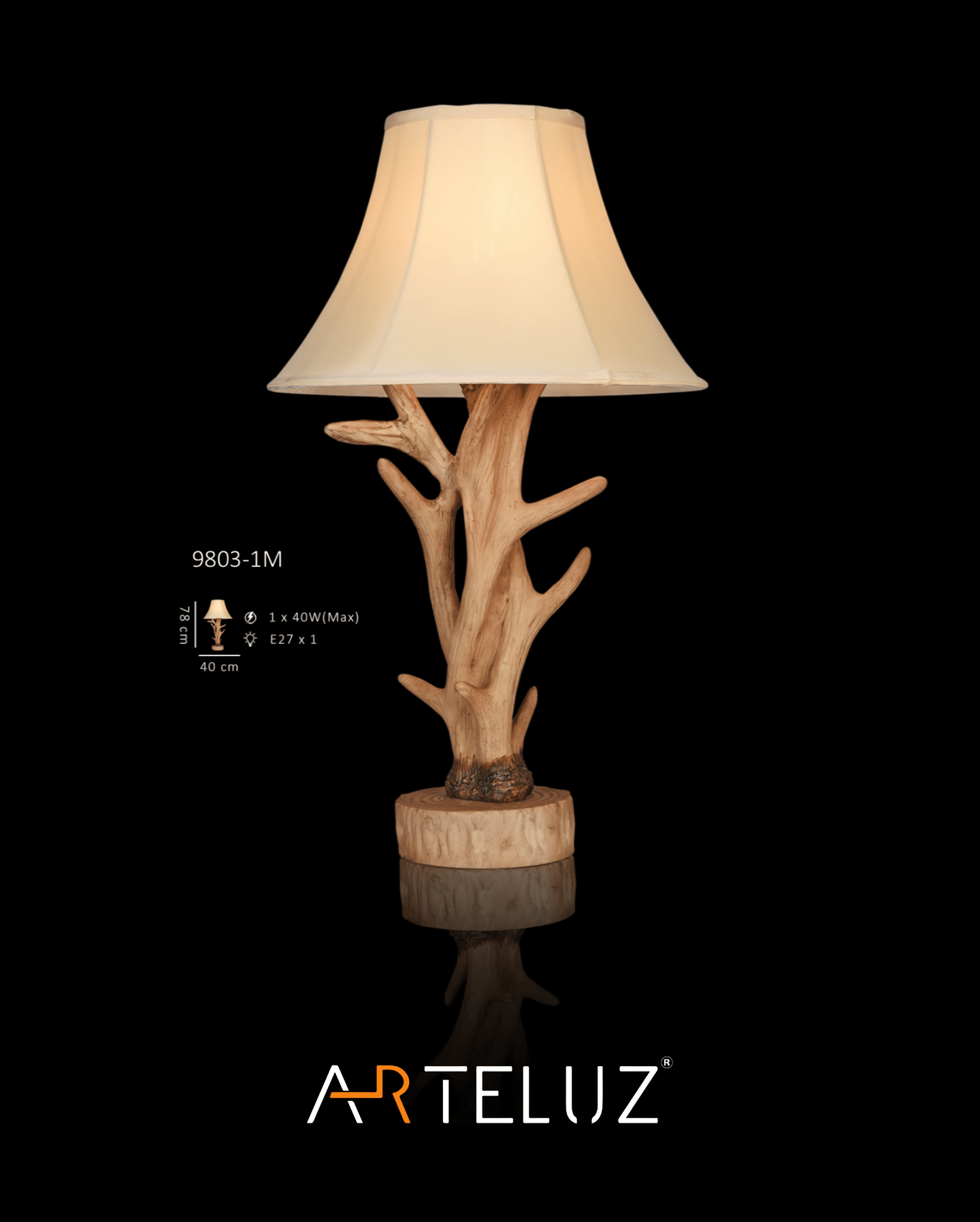 GEYİK BOYNUZ MODEL MASA LAMBASI (78 CM)
