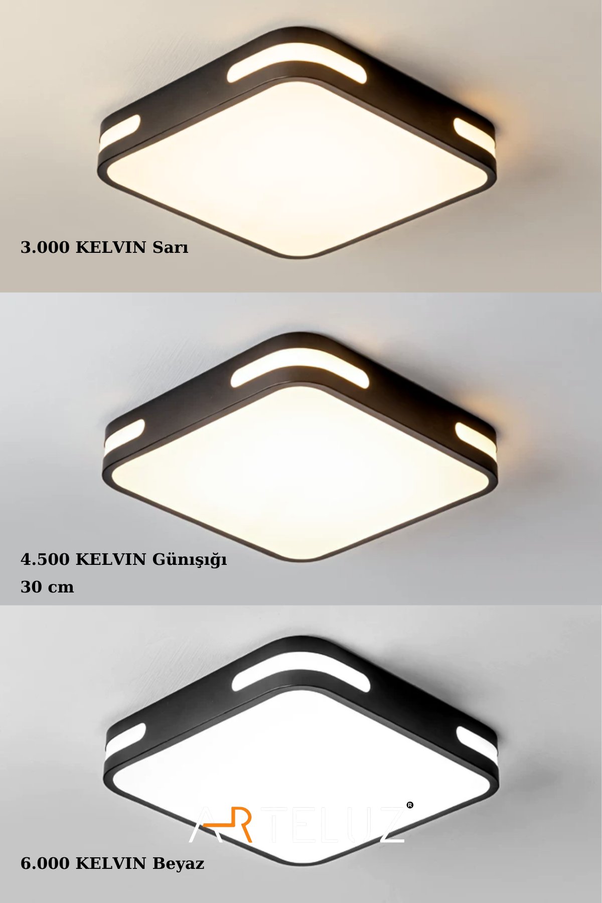 KARE MODEL MODERN PLAFONYER AVİZE (30X30 CM)