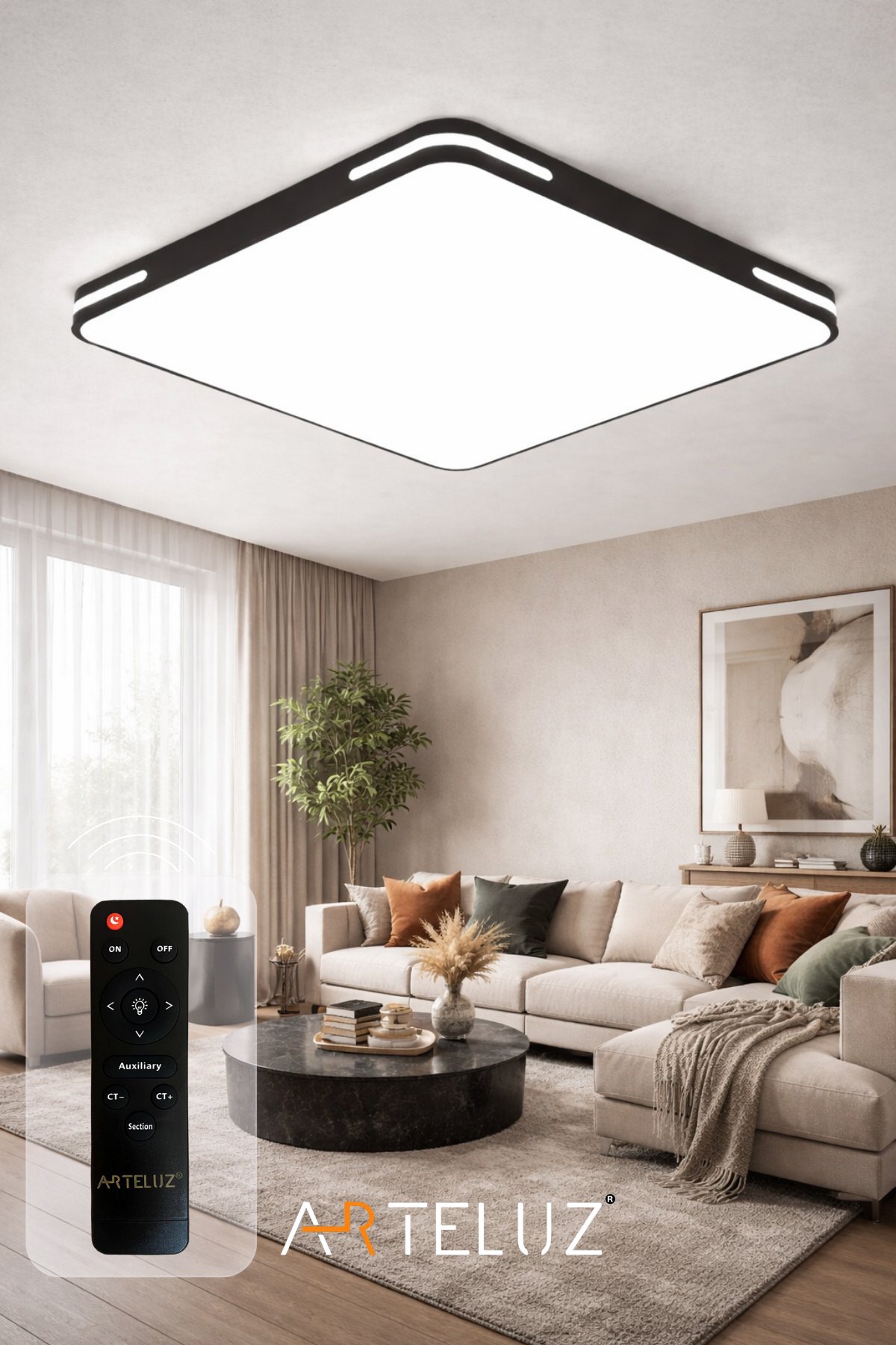 KARE MODEL MODERN PLAFONYER AVİZE (70X70 CM)