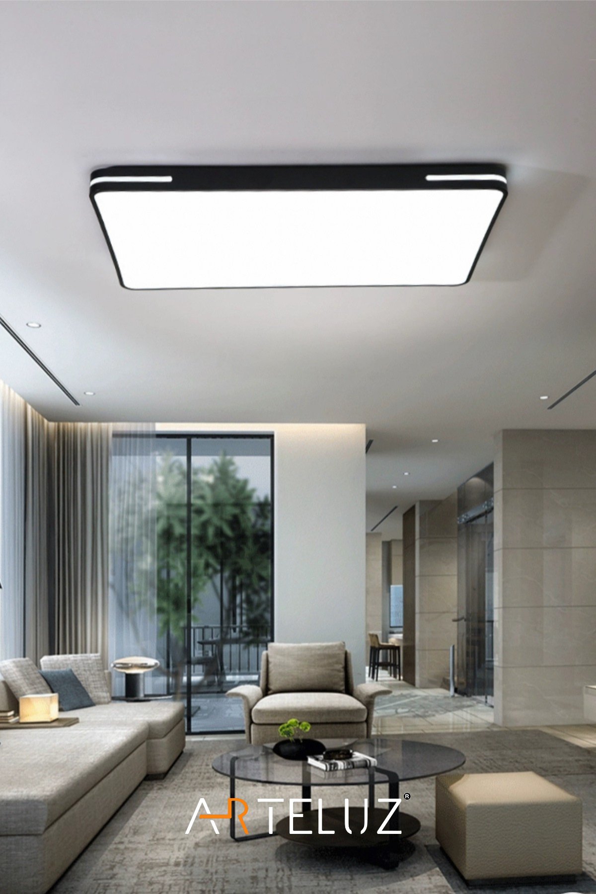 KARE MODEL MODERN PLAFONYER AVİZE (90X60 CM)