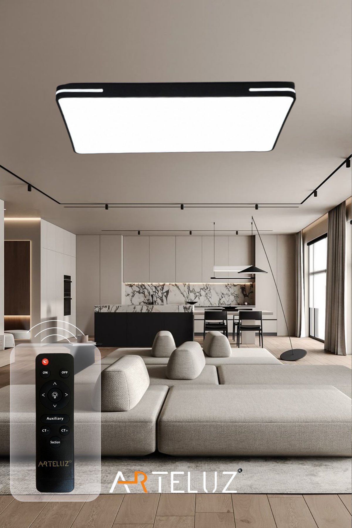 KARE MODEL MODERN PLAFONYER AVİZE (90X60 CM)