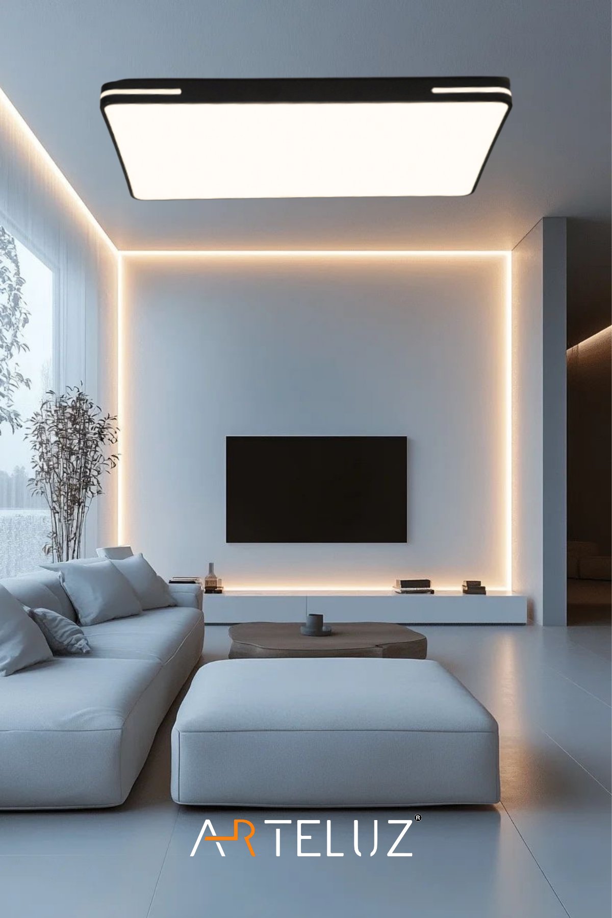 KARE MODEL MODERN PLAFONYER AVİZE (90X60 CM)