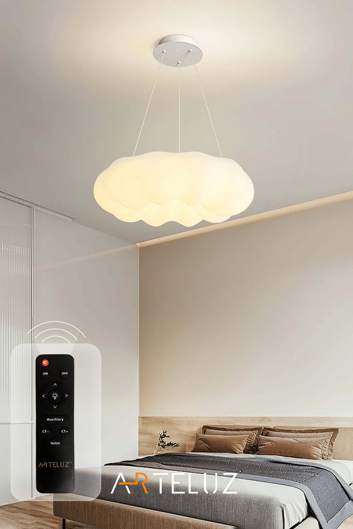 Luxury Bulut Model Modern Sarkıt Avize (55 CM)