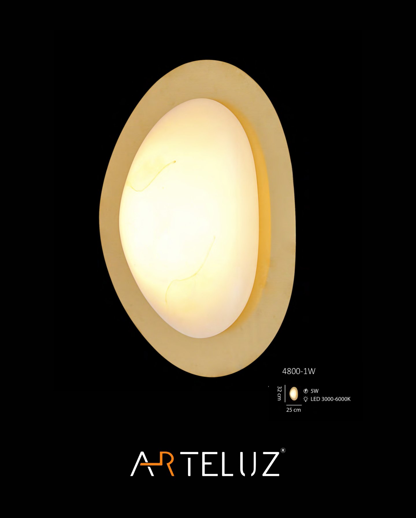 OVAL MARBLE APLİK (32 CM)