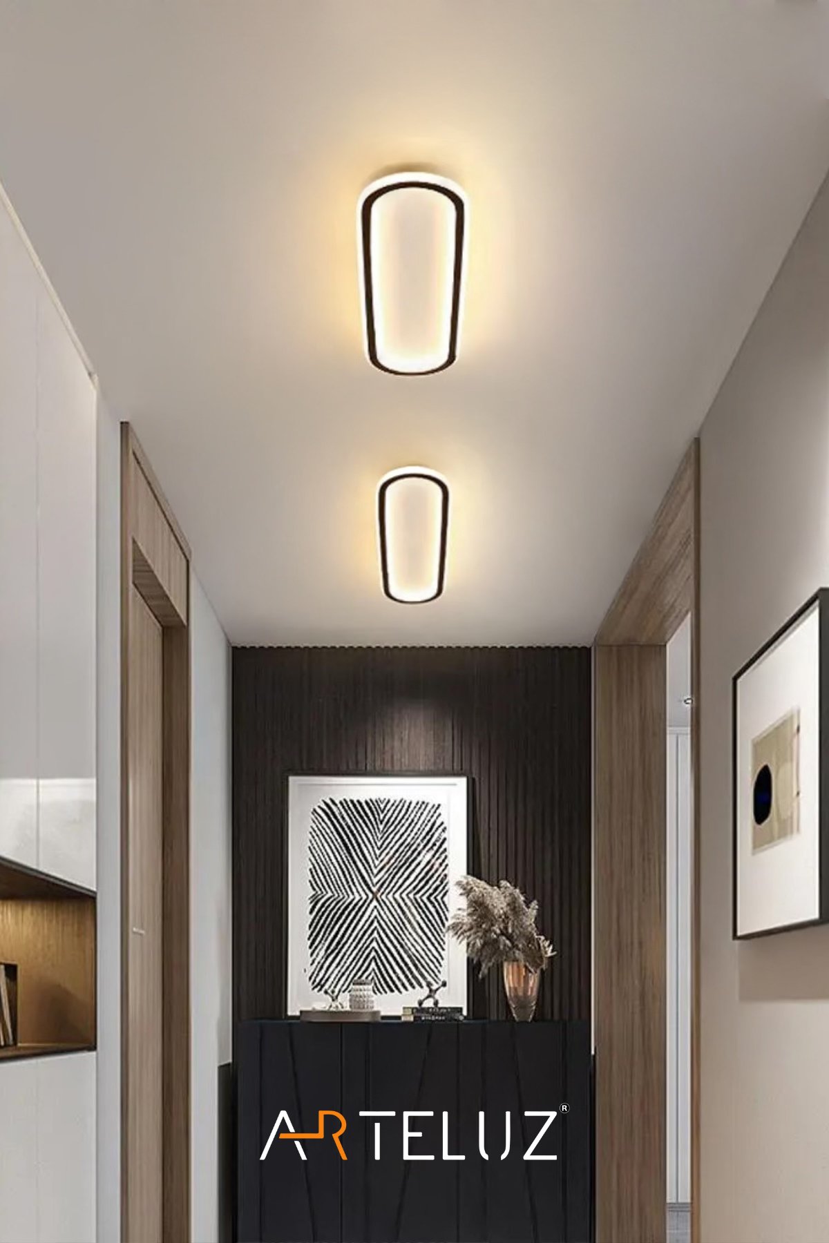 UZUN ELİPS MODEL MODERN PLAFONYER AVİZE (50X16 CM)