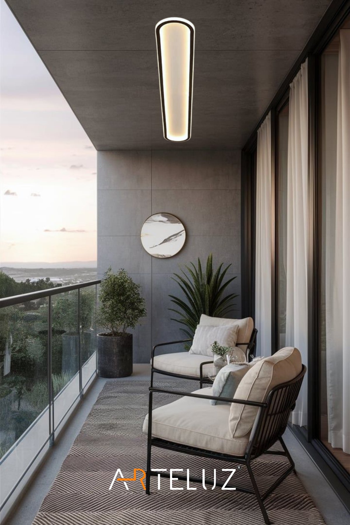 UZUN ELİPS MODEL MODERN PLAFONYER AVİZE (100X20 CM)