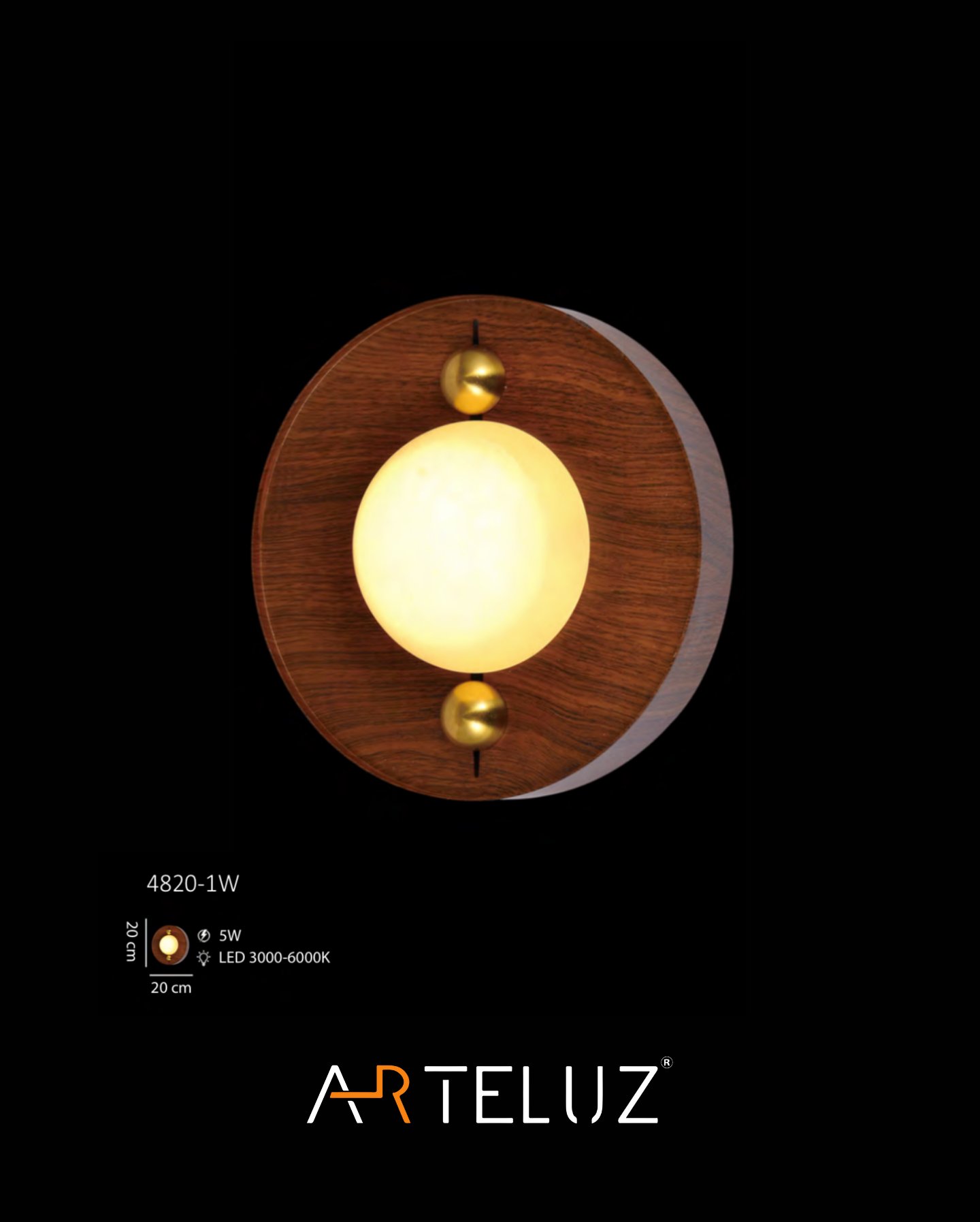 WOOD MARBLE MODERN APLİK (20 CM)
