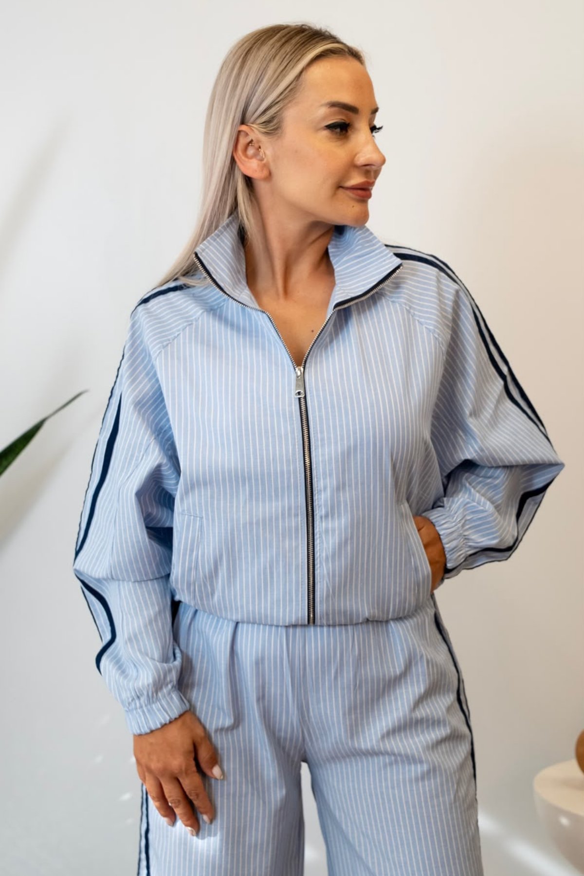 Şerit Detaylı Ceket Pantolon Alt Üst Takım 
