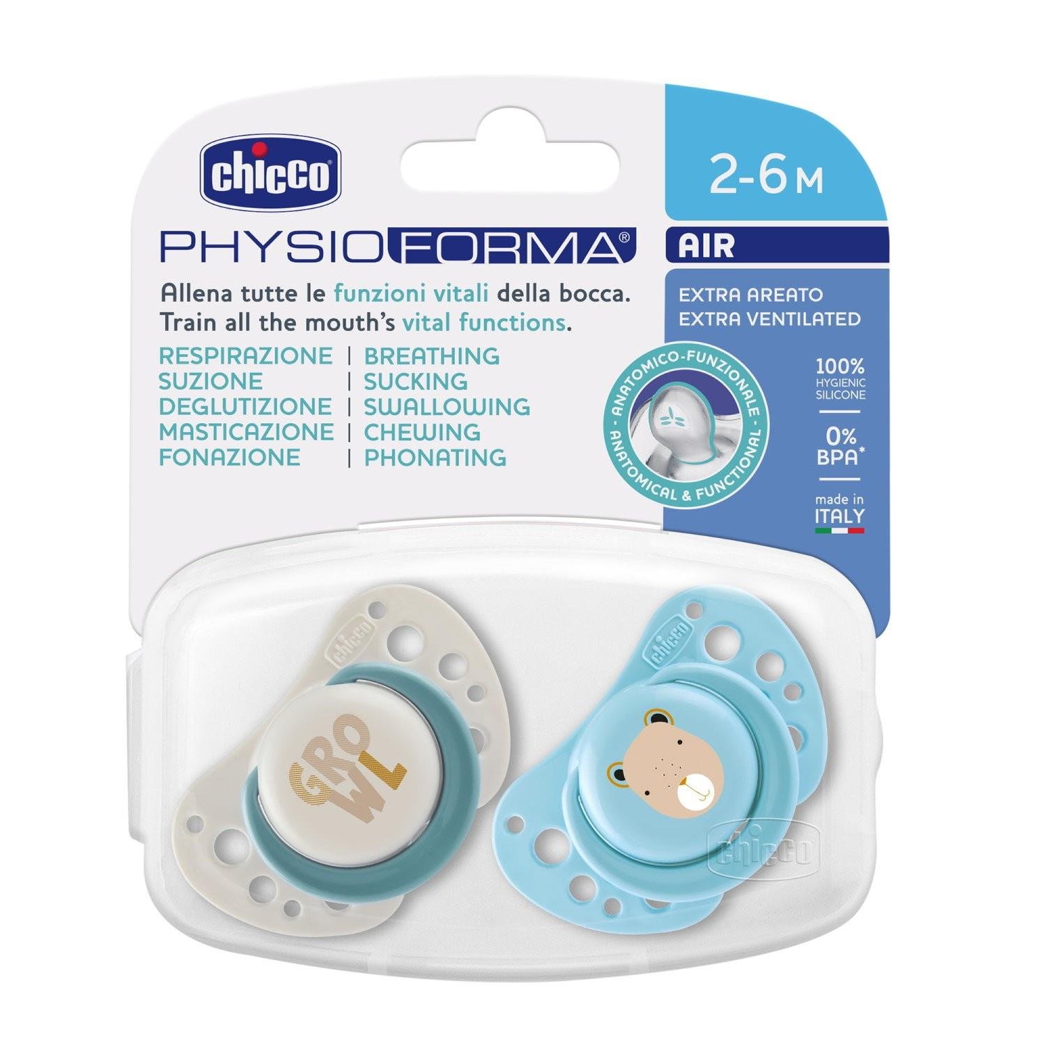 Chicco PhysioForma Air 2'li Silikon Emzik 2-6 Ay Erkek