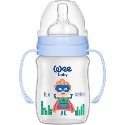 Wee Baby Kulplu PP Biberon 150 ML - Mavi